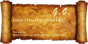 Gavrilovits Otelló névjegykártya
